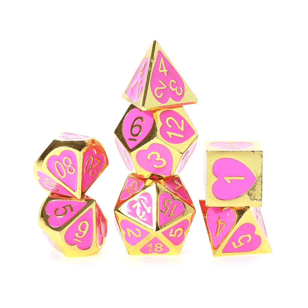 7PCS Metal Polyhedral Dices Set for Dungeons and Dragons Dice Desktop RPG Game - MRSLM