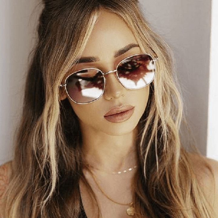 Metal round Frame Sunglasses Personality Fashion Sunglasses Ladies Retro - MRSLM