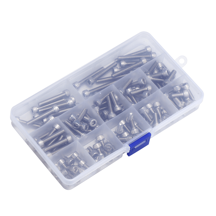 120Pcs M5 304 Stainless Steel Hex Socket Cap Head Screw Bolts Assortment Set - MRSLM