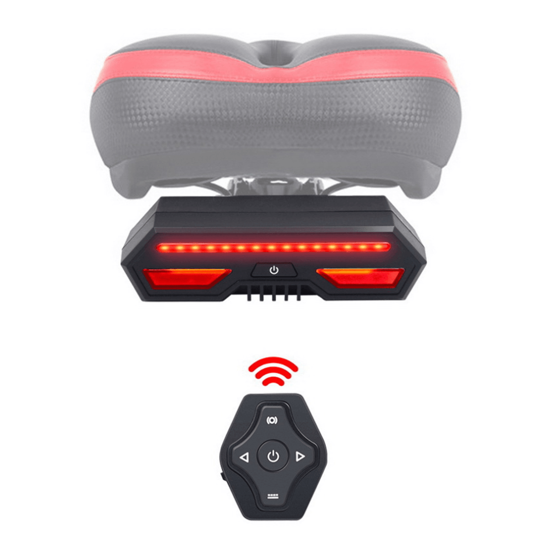 Bicycle Bike Rear Tail Laser LED Indicator Turn Signal Light Wireless Remote Tail Light USB Charging - MRSLM