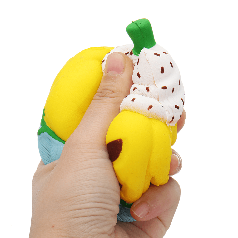 3PCS Halloween Pumpkin Ice Cream Squishy 13*10CM Slow Rising Soft Toy with Packaging - MRSLM