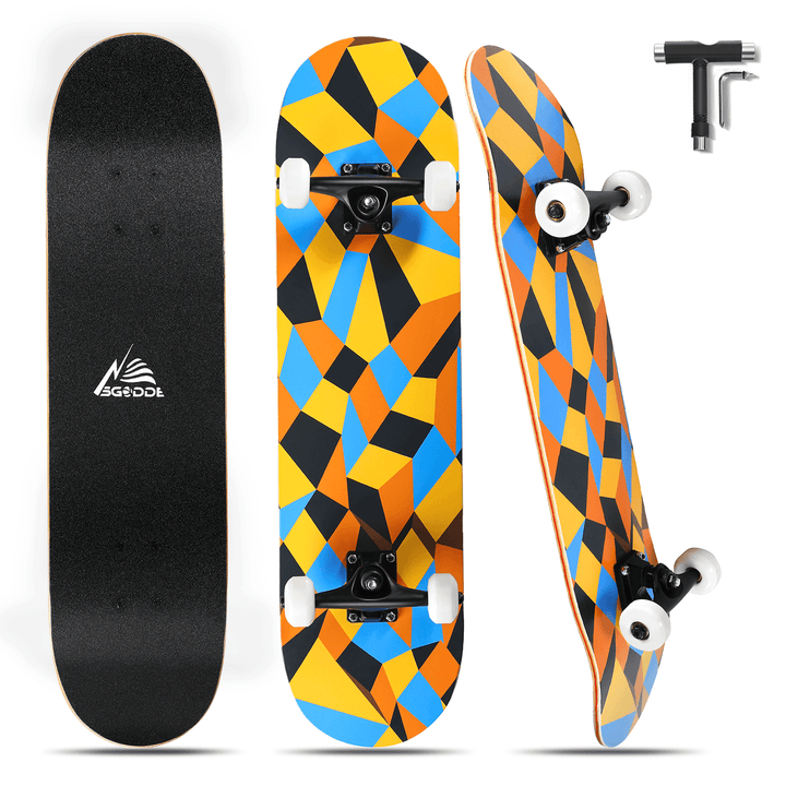 31'' Kids Skateboard 7 Layer Maple Long-Boards for Children Boys Girls Youths Beginners - MRSLM