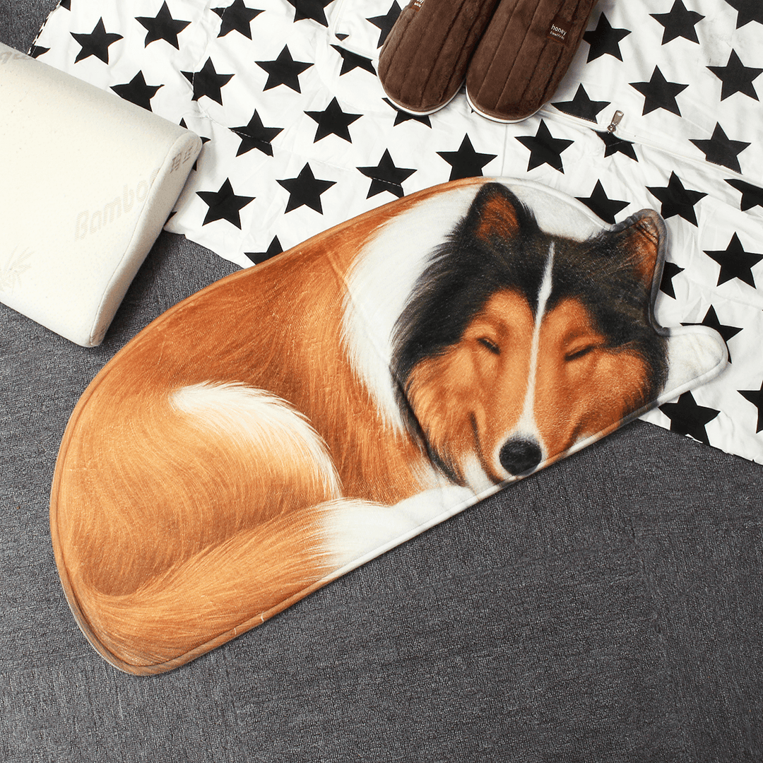 3D Cute Dog Pattern Doormat Indoor Print Door Mat Suedel Floor Rugs - MRSLM