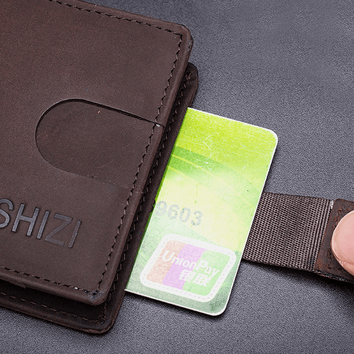 Men Genuine Leather Vinatage Thin Wallet Card Holder - MRSLM