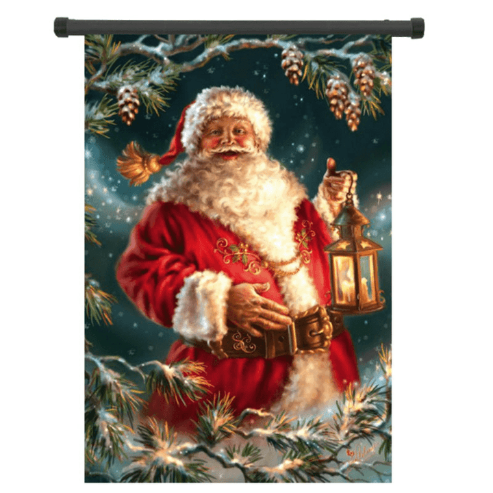 30X45Cm Christmas Santa Claus Polyester Welcome Flag Garden Holiday Decoration - MRSLM