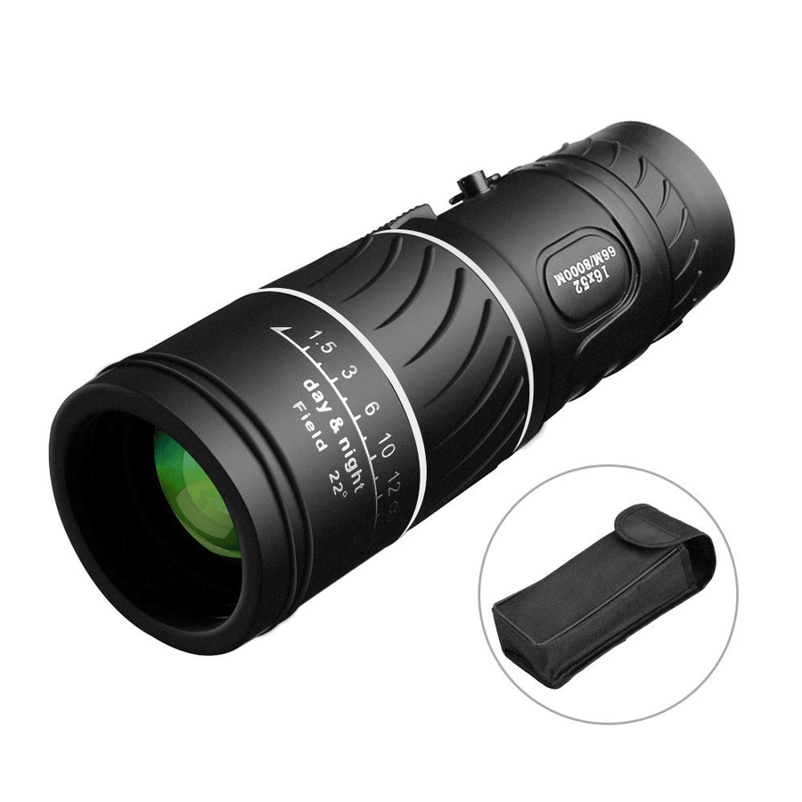 16X52 Day Night Vision Dual Focus Full Optics Zoom Monocular Telescope with Mobile Phone Clip + Tripod - MRSLM