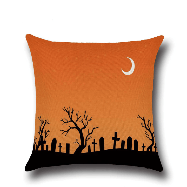 Halloween Bat Owl Pattern Pillowcase Cotton Linen Throw Pillow Cushion Cover Seat Home Decoration Sofa Decor - MRSLM