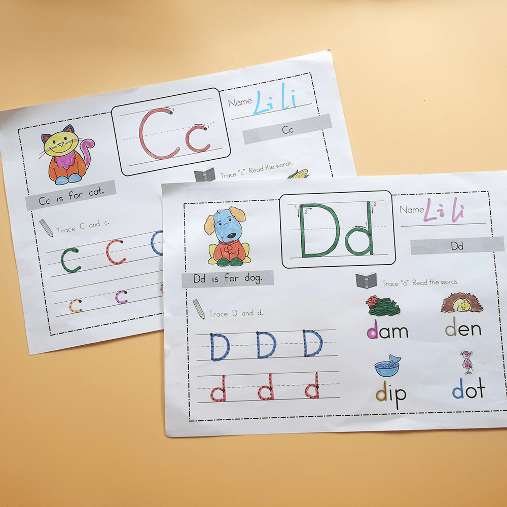 26 English Letter Upper and Lower Case Memory Tracing Fun Work Paper - MRSLM