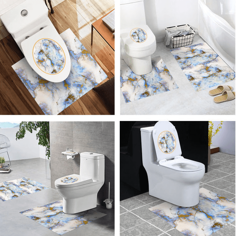 Bathroom Toilet Special 3 Pcs Set PVC Waterproof for 4 Styles Non-Slip Wear Resistant Stickers - MRSLM