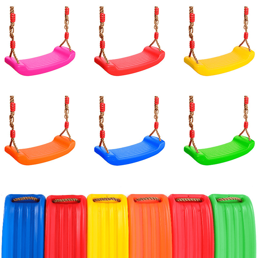 43-71Inch Plastic Tree Swing Seat Non Slip Tree Swing Set with Adjustable Rope Heavy Duty Playground Swing Set Accessories for Kid Indoor Outdoor Backyard - MRSLM