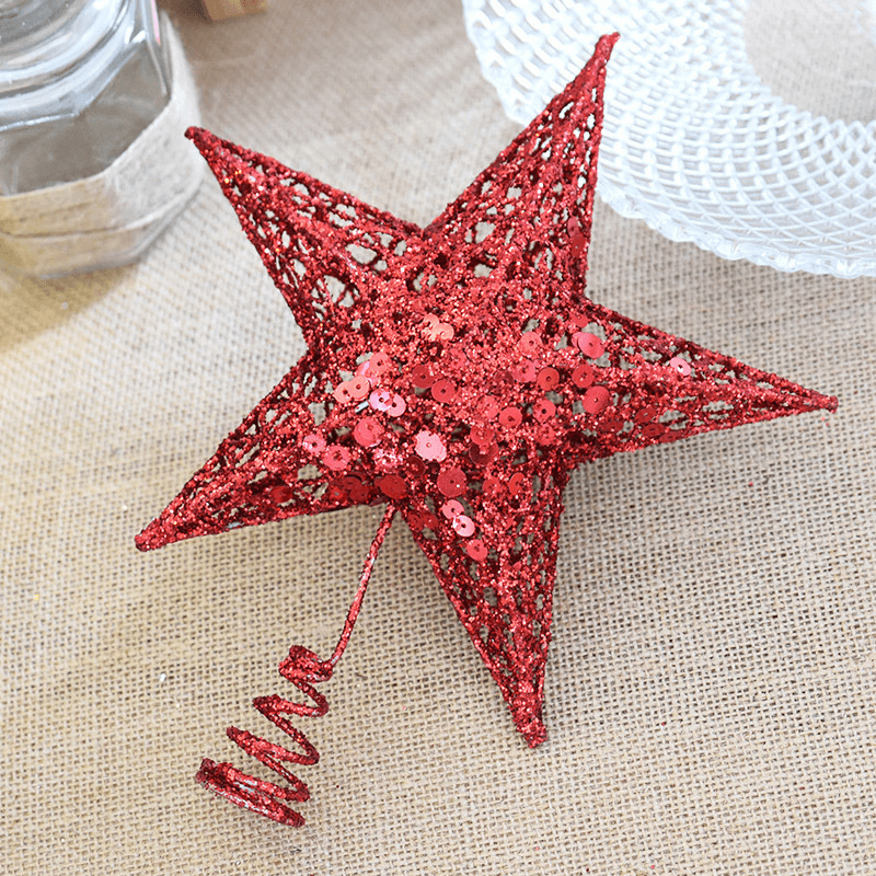 Christmas Tree Topper Star Plastic Christmas Star Tree Topper for Christmas Table Decor Colorful Craft DIY Accessories - MRSLM