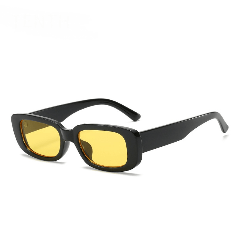 Translucent Thick Frame Sunglasses with Colorful Lenses - MRSLM