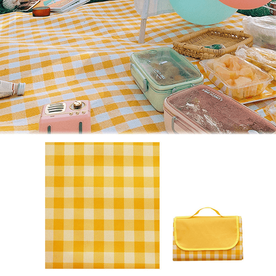 Ipree® 145/190X200Cm Picnic Mat PVC Waterproof Moisture-Proof Pad Folding Outdoor Camping Beach Blanket - MRSLM