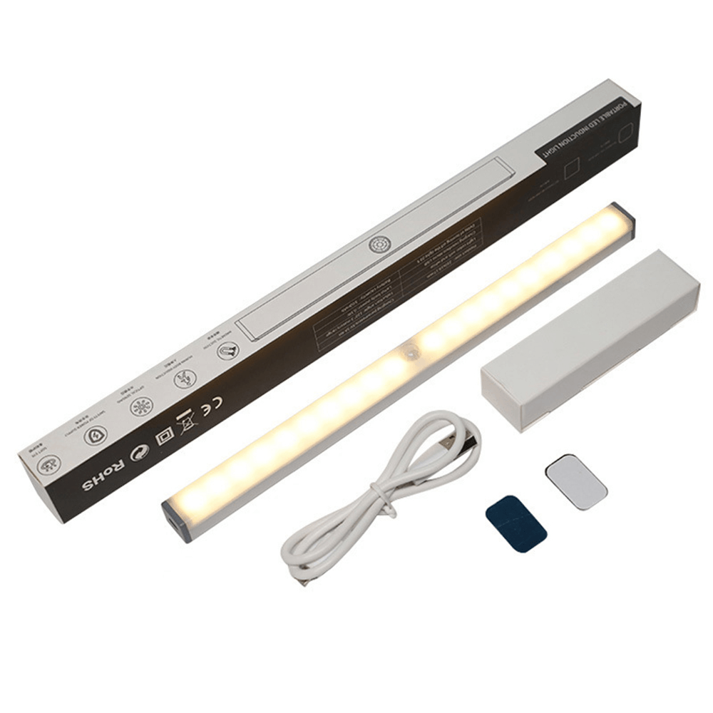LED Night Light Motion Sensor Cabinet Lamp USB Rechargeable Closet Night Lamps for Wardrobe Kitchen Bedroom Step Lighting - MRSLM