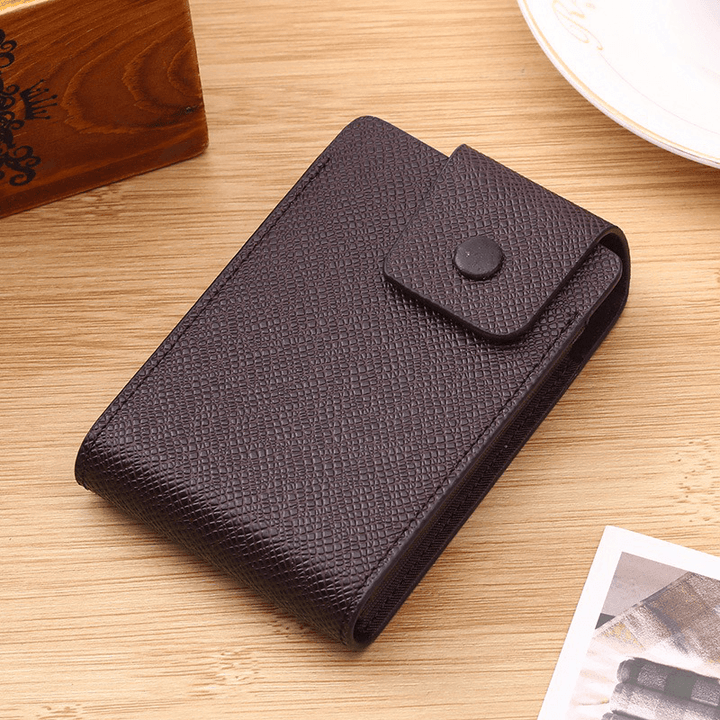 Men Faux Leather 10 Card Slots Coins Bag Wallet - MRSLM