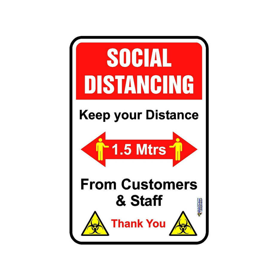 Social Distancing Floor Sticker Keep Away Warming 1.5M PVC Self Adhesive Safety - MRSLM