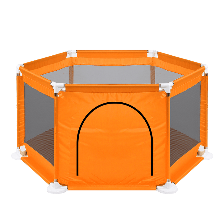 70X66Cm Outdoor Travel 6 Sided Kids Playpen Baby Playing House Interactive Children Toddler Room Play Mat with Safety Gate - MRSLM