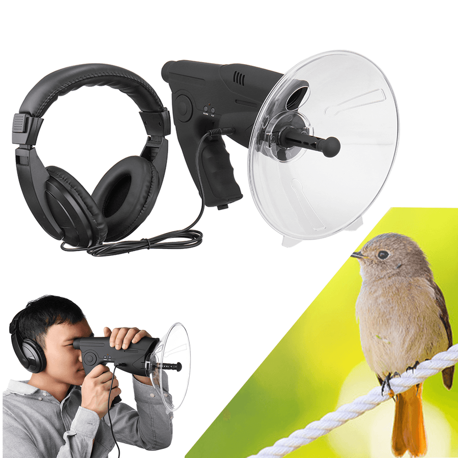 Parabolic Microphone Monocular X8 Ear Long Range Birds Listening Telescope 200M - MRSLM