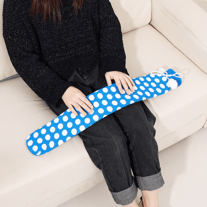 73Cm U Shape Hot Water Bottle Bag Neck Warmer Heater with with Knitted Cover - MRSLM