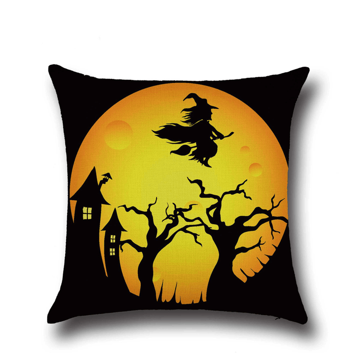 Halloween Bat Owl Pattern Pillowcase Cotton Linen Throw Pillow Cushion Cover Seat Home Decoration Sofa Decor - MRSLM