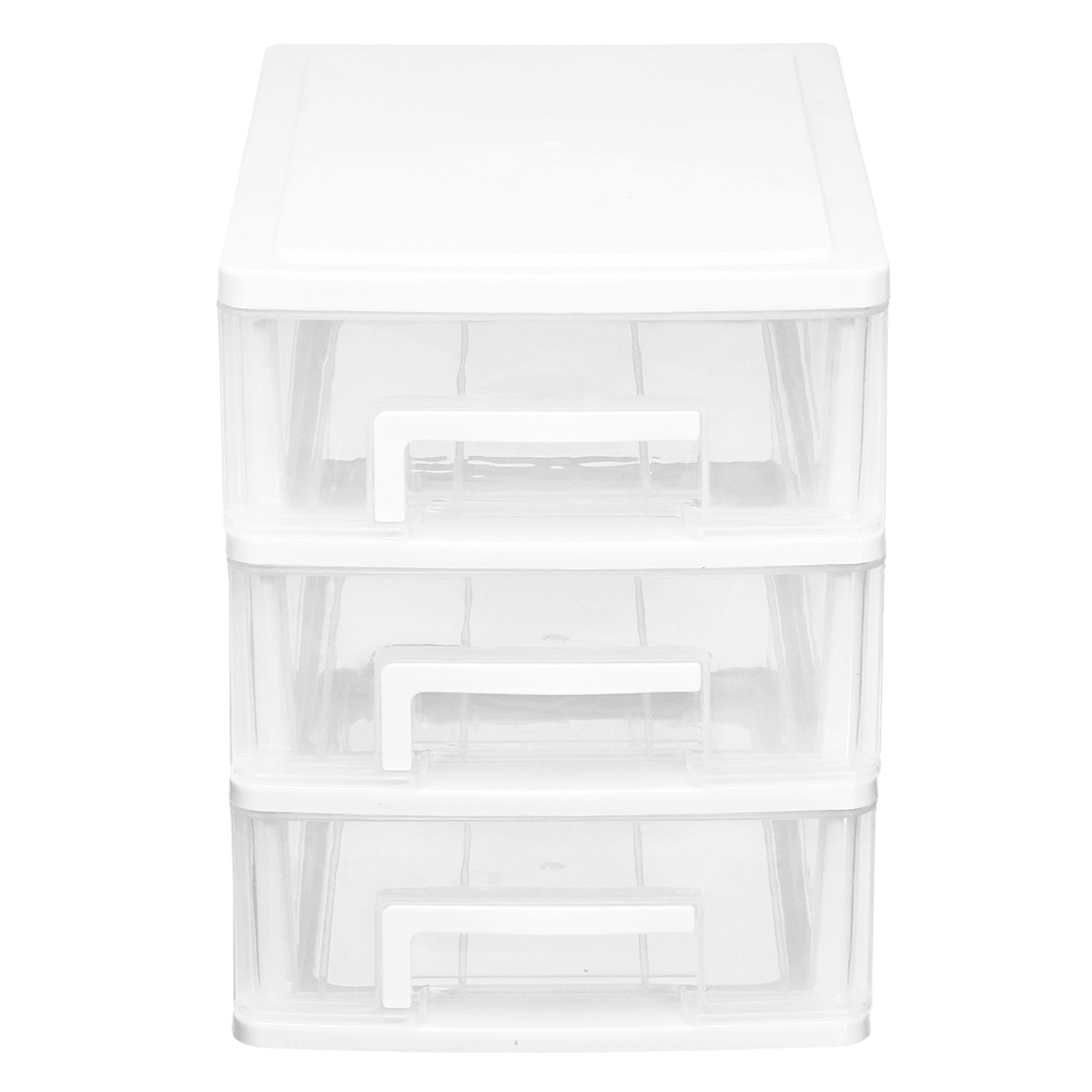 2/3 Layer Drawer Transparent Desktop Plastic Mini Cosmetics Parts Storage Box - MRSLM