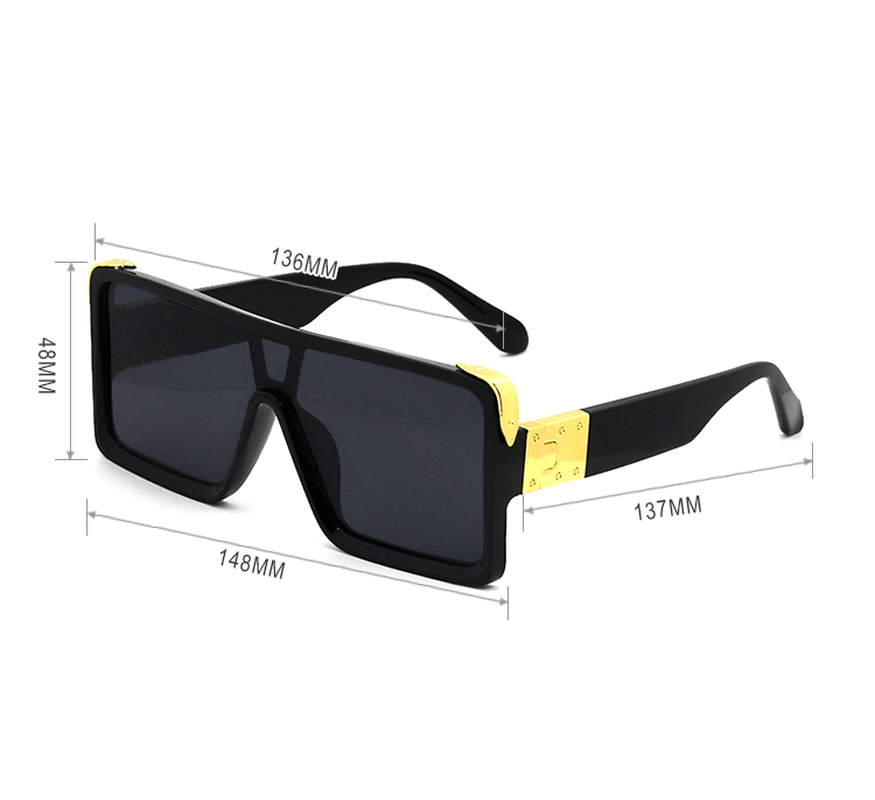 Women One-Piece Square Shape Full Frame Personality Casual Outdoor UV Protection Sunglasses - MRSLM