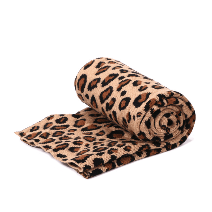 Leopard Spotted Knitted Woolen Hat and Scarf Set - MRSLM