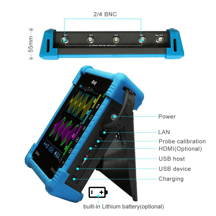 Micsig TO1102 Digital Tablet Oscilloscope 100Mhz 2CH 28Mpts Automotive Diagnostic Touchscreen Digital-Oscilloscope - MRSLM