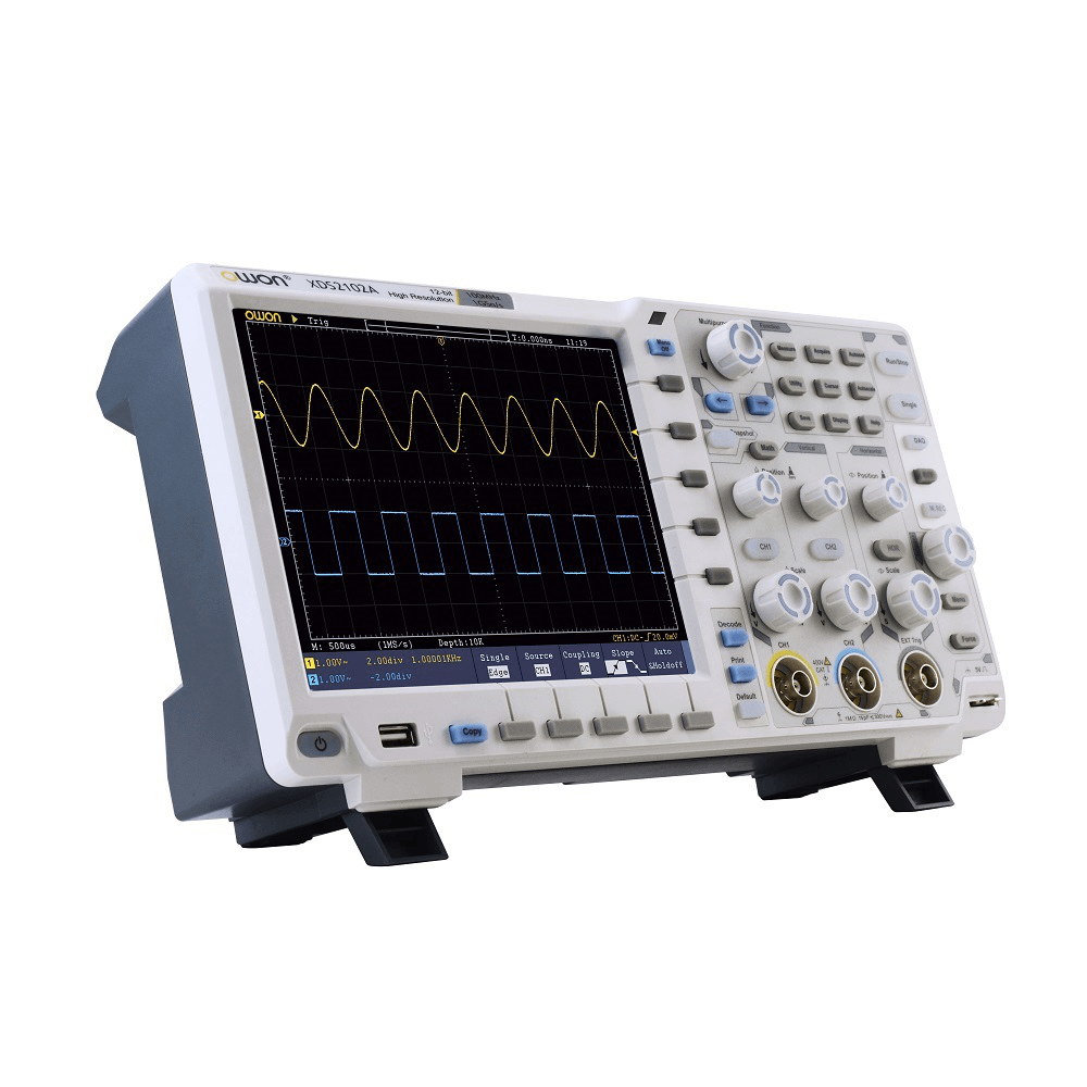 Owon XDS2102A Digital Oscilloscope 12 Bits Vertical Resolution 100Mhz 1Gs/S 8 Inch LCD Display 2CH High Resolution Digital Storage Oscilloscope Scopemeter Scope Meter - MRSLM