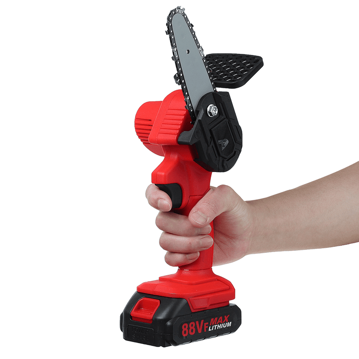 Mini Electric Chain Saw 1500W 24V One-Hand Saw Wood Cutter Cordless 4 Inch - MRSLM