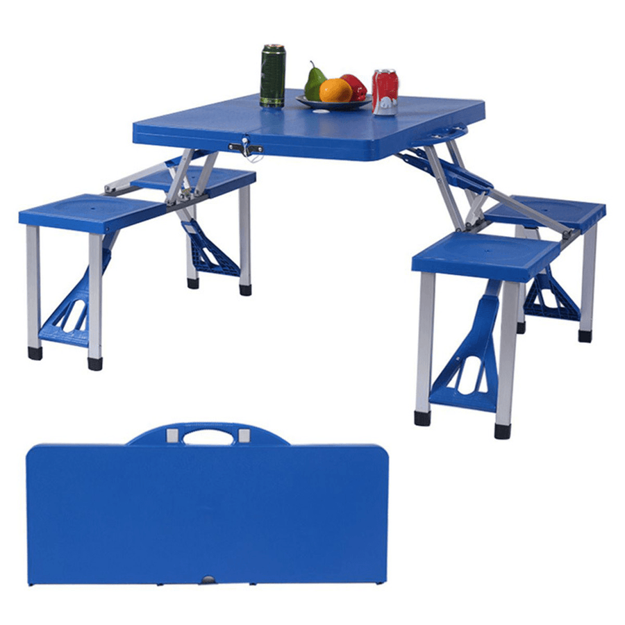Aluminum Picnic Camping Foldable Table Bench Seat Outdoor Portable Folding 4-Seats - MRSLM