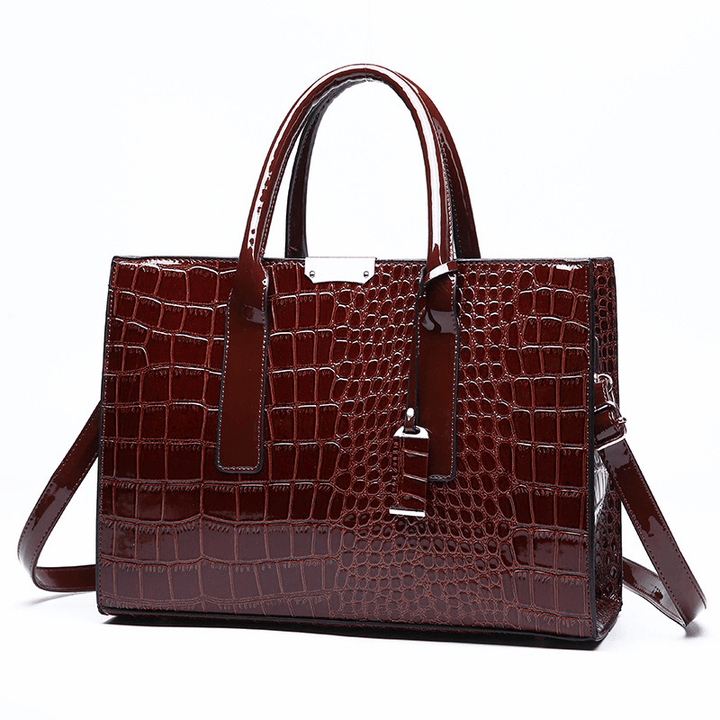 Women Fashion Crocodile Pattern Tote Bag - MRSLM