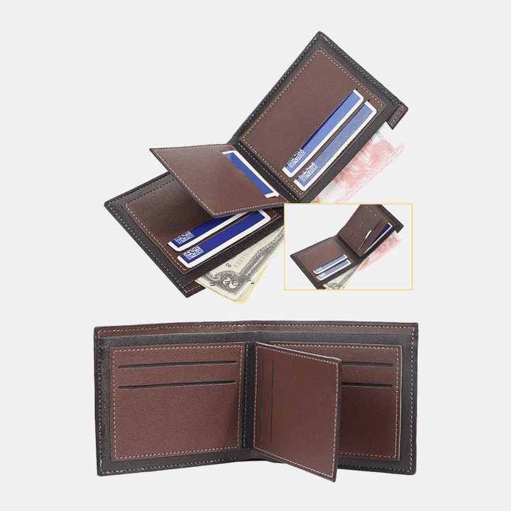 Baellerry Men Faux Leather Fashion Business Multi Card Slots Foldable Coin Purse Card Holder Wallet - MRSLM