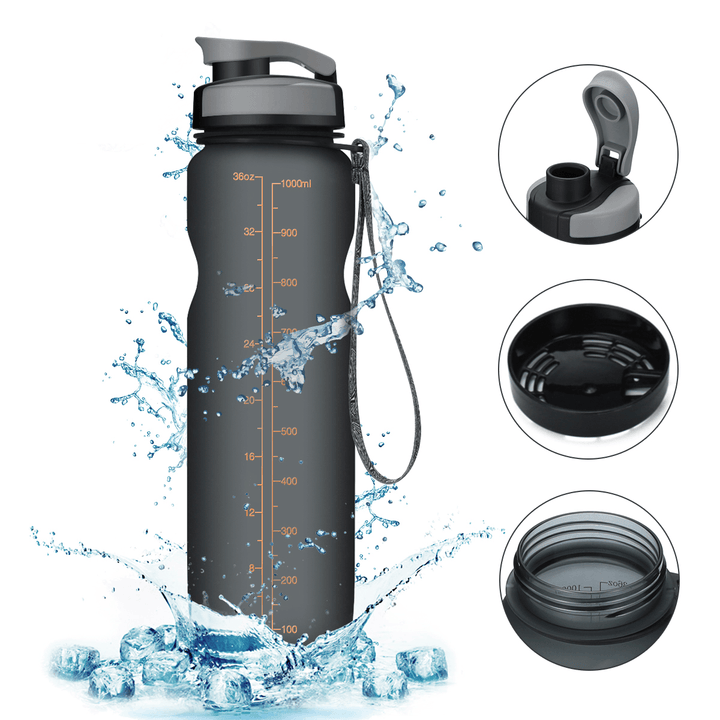 1L Water Bottle BPA Free Leak Proof Flip Top Sport Bike Drinking Bottle Outdoor Cycling Camping - MRSLM