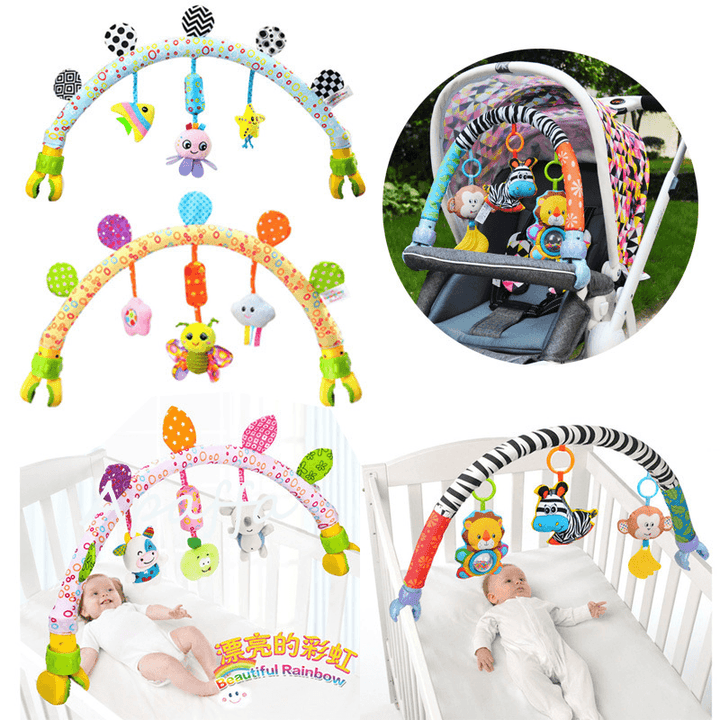 Baby Musical Mobile Toys for Bed Stroller Plush Baby Rattles Toys for Baby Toys 0-12 Months Infant - MRSLM