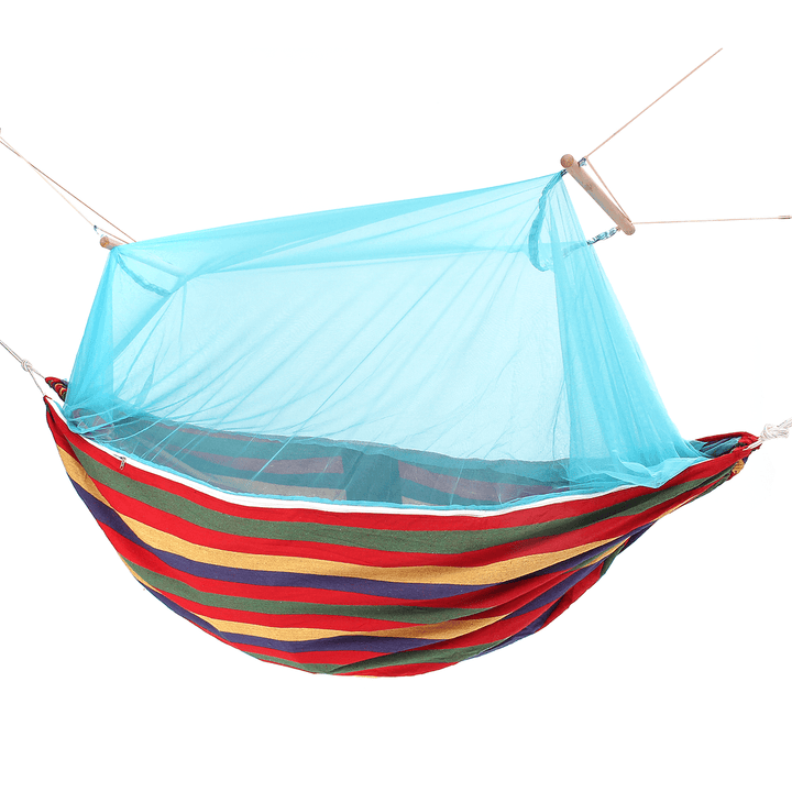 Outdoor Portable Swing Hammock Camp Patio Yard Hanging Tree Bed with Mosquito Net - MRSLM