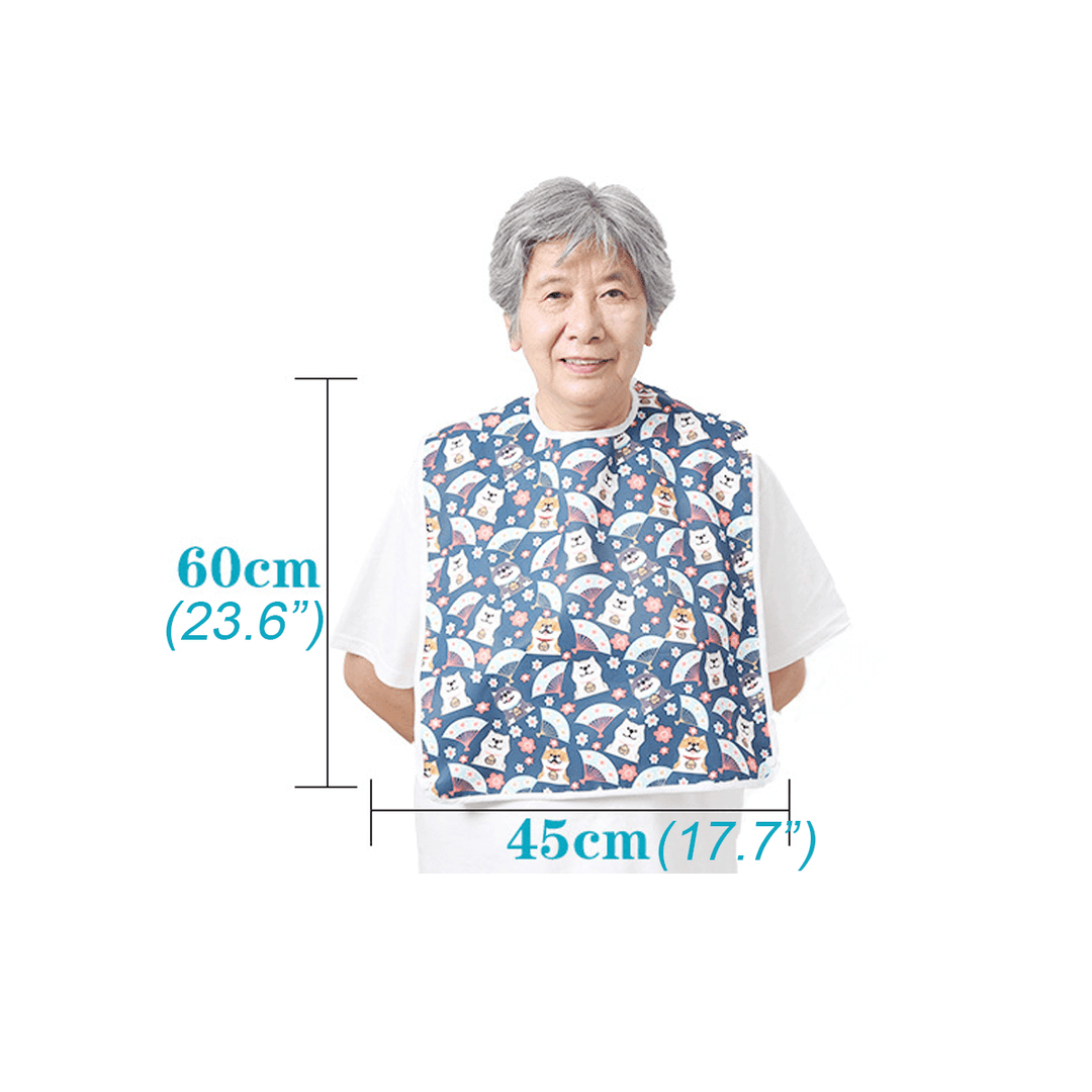 Elderly Patient Adult Waterproof Bib Feeding Drinking Anti-Leak Clothes Protector for Adult Mealtime Bib - MRSLM