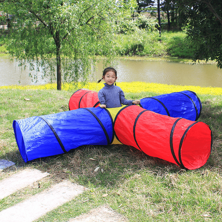 Kids Rainbow Tunnel Tents Portable Folding Children Crawling Tube Game Crosses Tunnel Playhouse Baby Gift - MRSLM