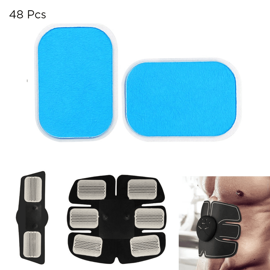 48PCS Gel Pads EMS Abdominal Muscle Trainer Stimulator Exerciser Pads Slimming Machine Accessories - MRSLM