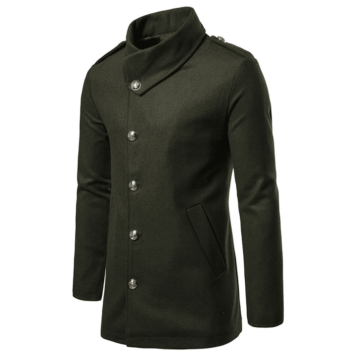 Mens Mid Long Winter Coat Stylish Slim Fit Jacket - MRSLM