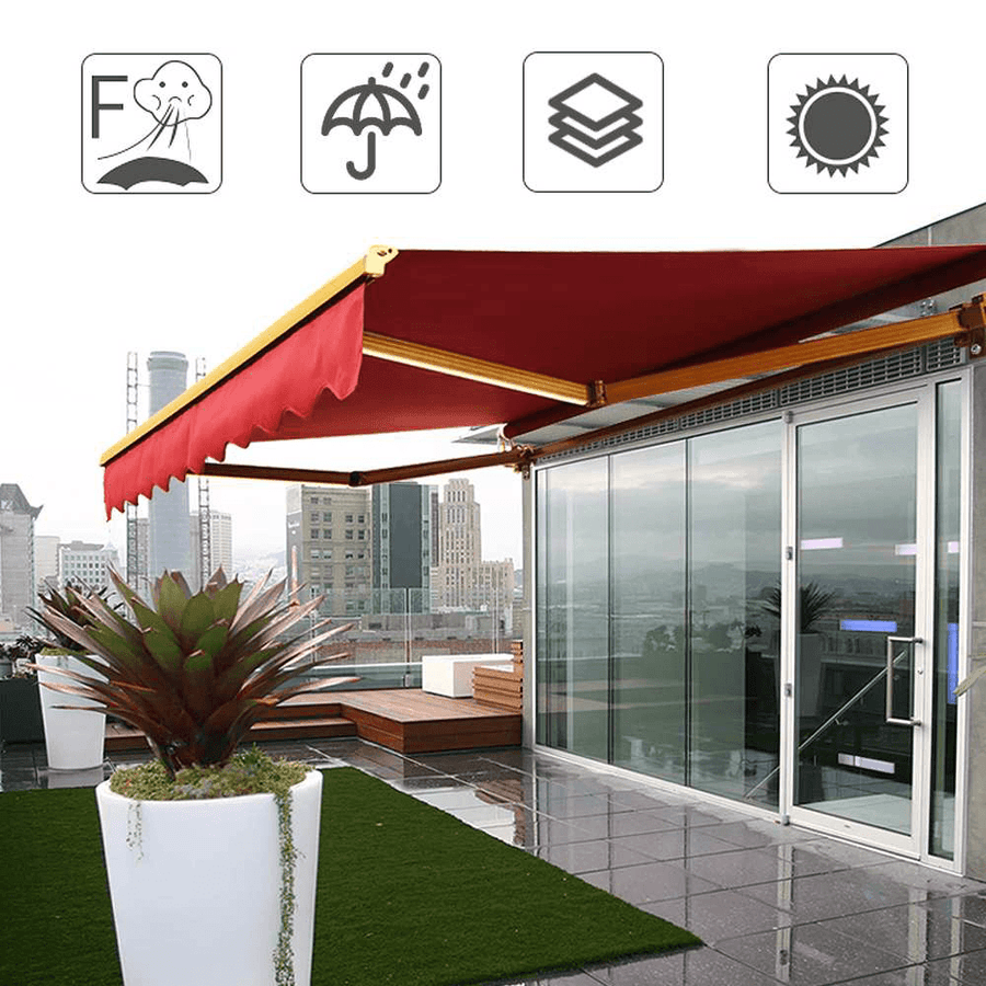 2X1.5M Outdoor Garden Patio Awning Cover Canopy Sun Shade Shelter Waterproof UV Resistant Awning - MRSLM