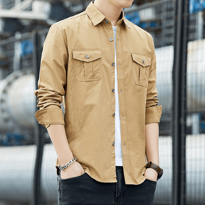 Casual Loose Tooling Jacket Men'S Shirt - MRSLM