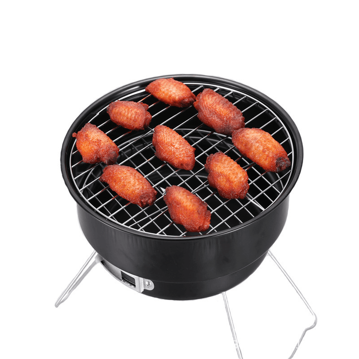 Round Barbecue Grill Foldable Stainless Steel Grill Portable Outdoor Camping Barbecue Grill - MRSLM