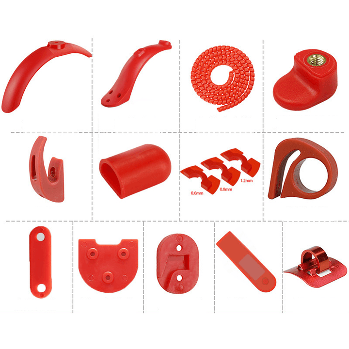 BIKIGHT 13Pcs Scooter Wheel Fender Set for M365/Pro Electric Scooter Front Rear Fender Rear Fender Fastener Tail Light Mat - MRSLM