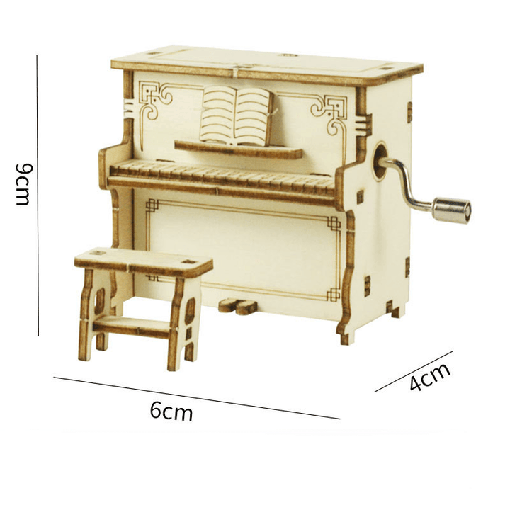 Wooden Creative Handmade Assembled Toy Music Box - MRSLM