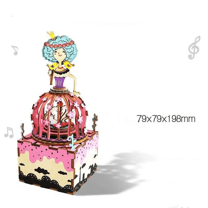 Ruodang Music Box 3D Wooden Puzzle Diy Enlightening Boys and Girls 3D Puzzle Gift Wholesale Customization - MRSLM