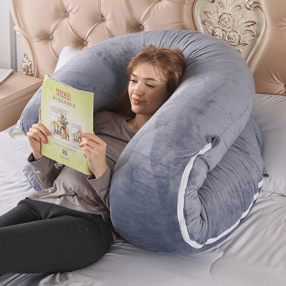 140 X 70Cm Full Body U Shape Pillow Soft Breathable Sleeping Support Pillow for Side Sleepers - MRSLM