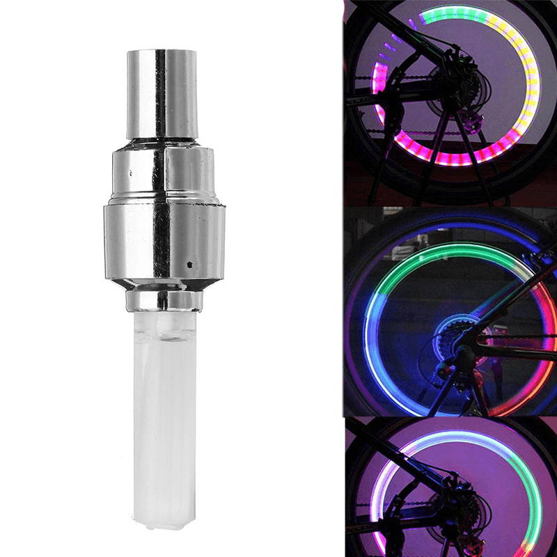 50Pcs XANES WL04 Vibration Induction Bicycle Wheel Light Nozzle Spoke Light for Schrader Valve Woods Valve - MRSLM