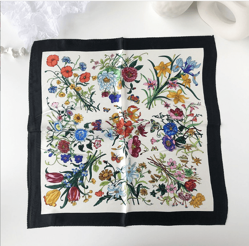 Fashion Simple Women'S Silk Floral Scarf - MRSLM