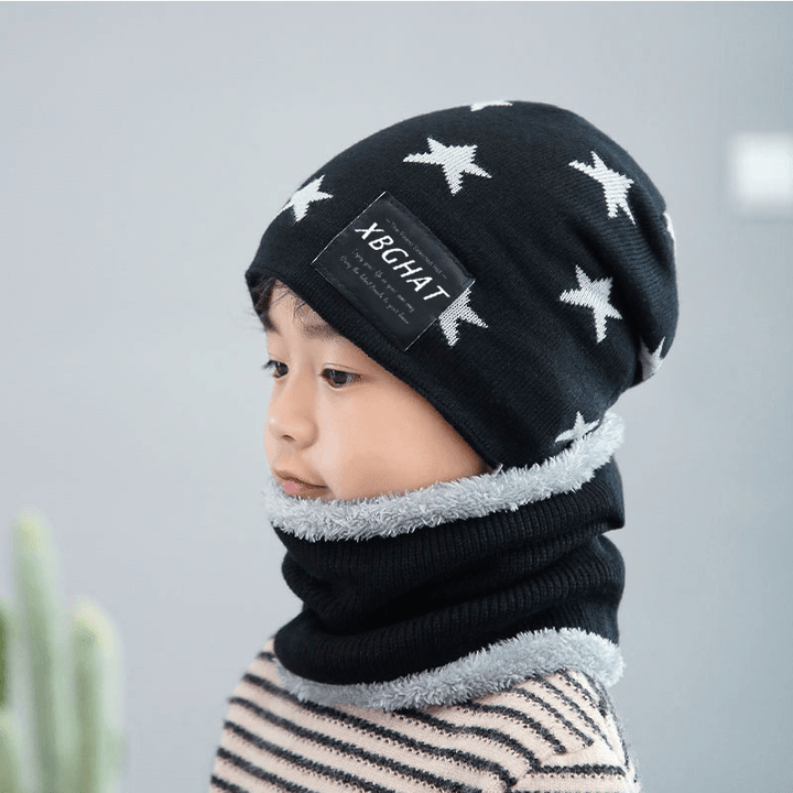 Five Pointed Star Woolen Hat Autumn and Winter Warm Knitted Parent Child Hat - MRSLM